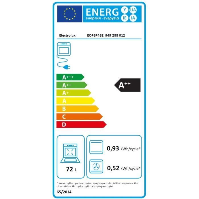 Four encastrable - Pyrolyse - Chaleur tournante pulsée - ELECTROLUX EOF6P46Z - Porte froide - 45 recettes pré-programmées