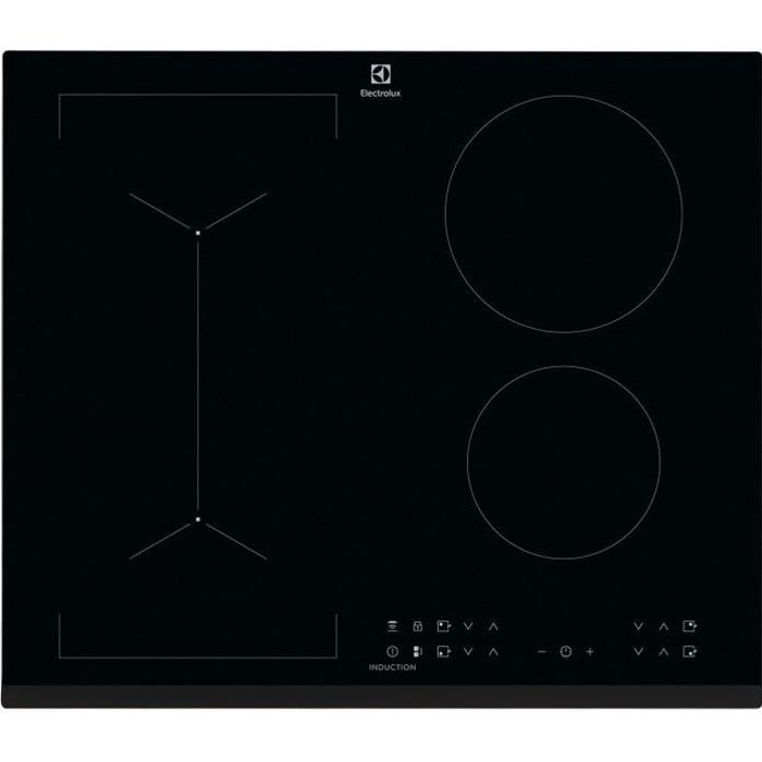 Table de cuisson ELECTROLUX - 4 foyers - L60 x 67,80 cm - LIV6343 - 7350W - Revetement verre - Noir