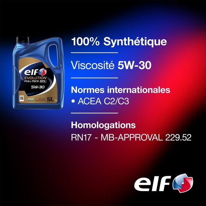 Huile moteur - ELF - Evolution Full-Tech RPX 5W-30 - 5L