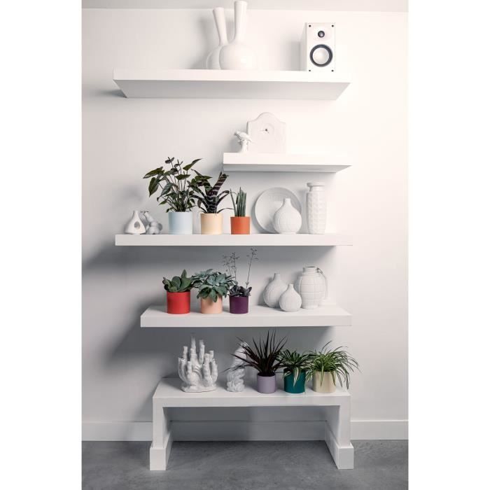 ELHO Pots de fleur Lex Pott - Set 14 cm - Blanc Vert Violet - L 14 x W 13.8 x H 12 cm - Intérieur - 100% recyclé