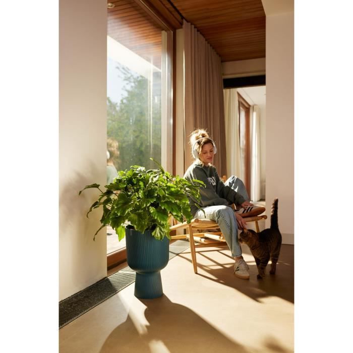 ELHO Pot de fleurs Vibes Fold Coupe - Bleu - Ø 29.5 x H 45 cm - Intérieur - 100% recyclé