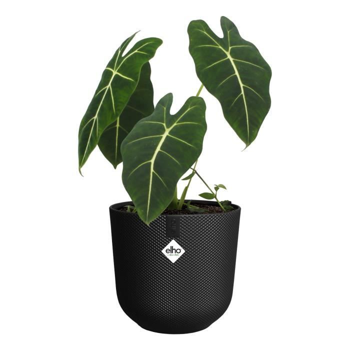 ELHO Pot de fleurs Jazz Rond - Noir - Ø 26 x H 24 cm - Intérieur - 100% recyclé