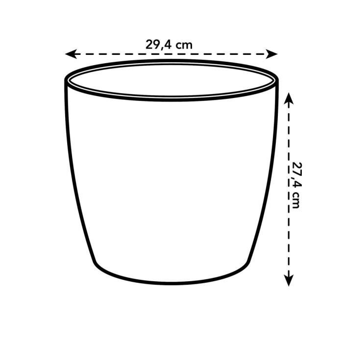 ELHO Pot de fleurs BRUSSELS rond - Ø 29.5 x H 27.1 cm - Blanc