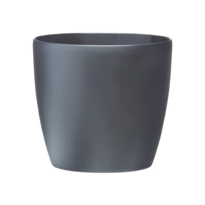 ELHO Pot de fleurs rond Brussels avec roues - Ø 39 x H 37 cm - Intérieur - 100% recyclé - Noir