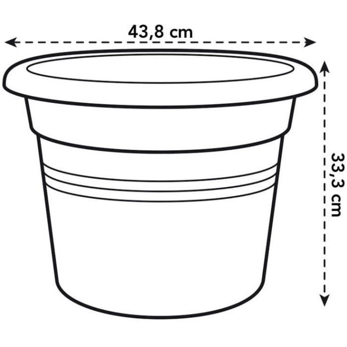 ELHO Pot de fleurs Rond GREEN BASICS - Plastique - Ø43,8 x H33,8 cm - Terre cuite doux