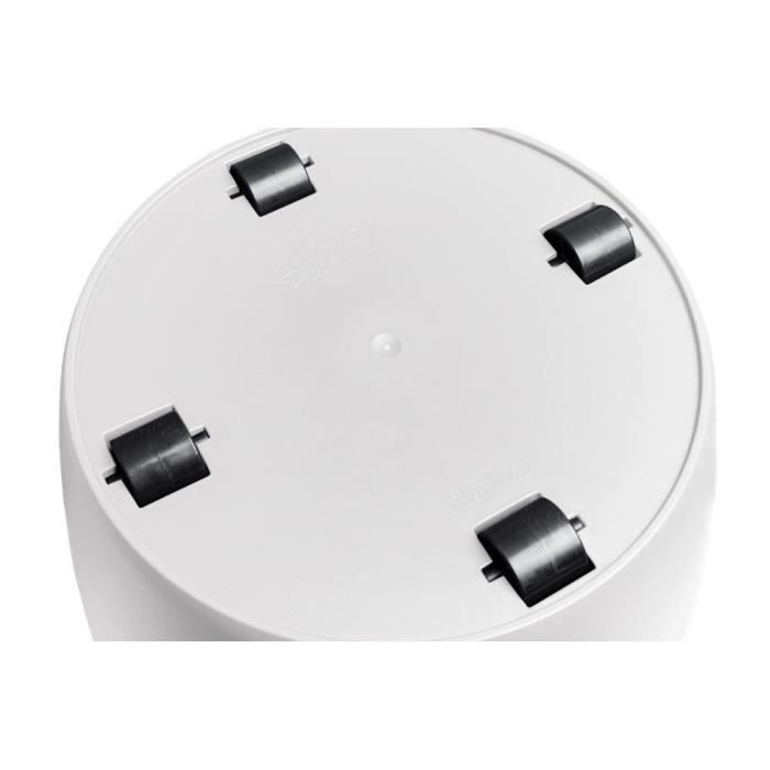 ELHO Pot de fleurs rond Brussels avec roues - Ø 47 x H 44 cm - Intérieur - 100% recyclé - Blanc