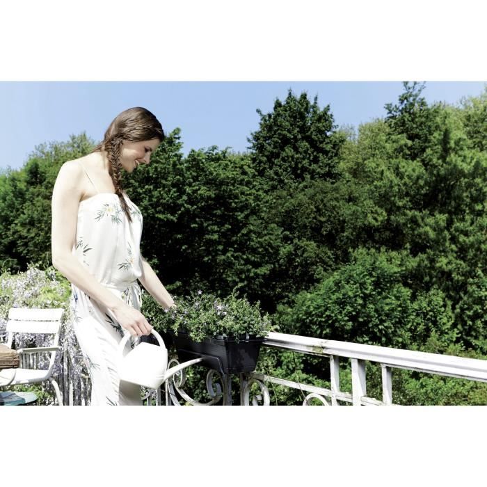 ELHO Balconniere Green Basics Allin1 - Extérieur & Balcon - L 25,7 x W 47,3 x H 16,7 cm - Vivre noir