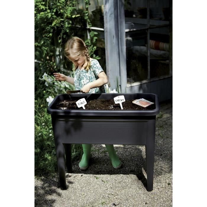 ELHO Table de culture XXL Green Basics - 75,5 x 36,5 x 65,1 cm - Noir vif