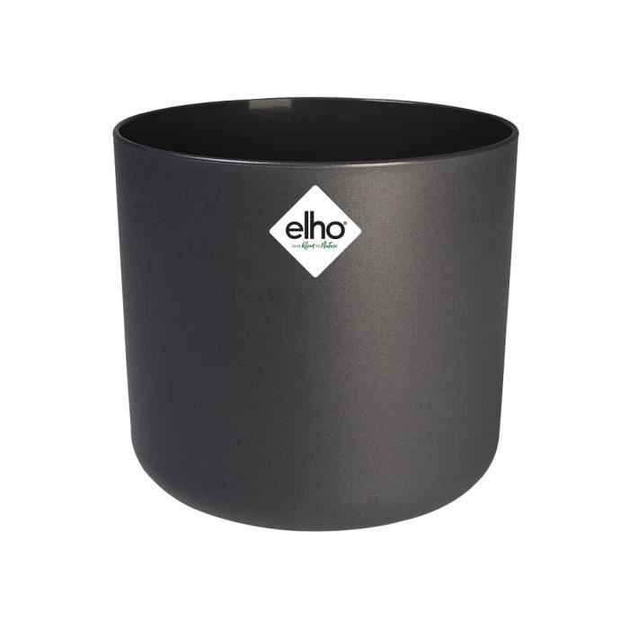 ELHO Pot de fleurs rond B.FOR Soft - Plastique - Ř29,5 x H 27,6 cm - Anthracite