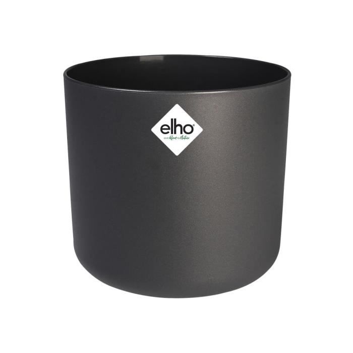 ELHO Pot de fleurs rond B.for Soft - Noir - Ø 35 x H 32 cm - Intérieur - 100% recyclé