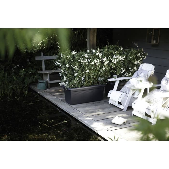 ELHO Jardiniere Green Basics XXL - L 29,5 x W 59,2 x H 27,7 cm - Extérieur - Vivre noir