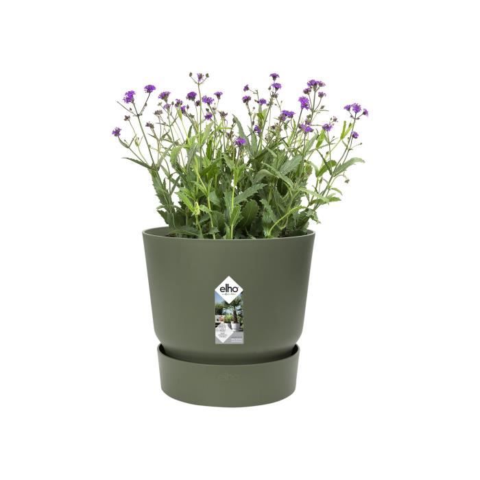 ELHO Pot de fleurs rond Greenville 47 - Extérieur - Ř 47 x H 44,1 cm - Vert feuille