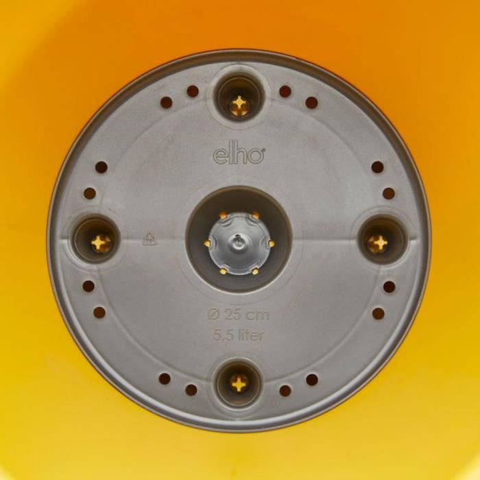 ELHO Pot de fleurs Loft Urban rond Haut - Ø 34 x H 45 cm - Extérieur - 100% recyclé - Jaune