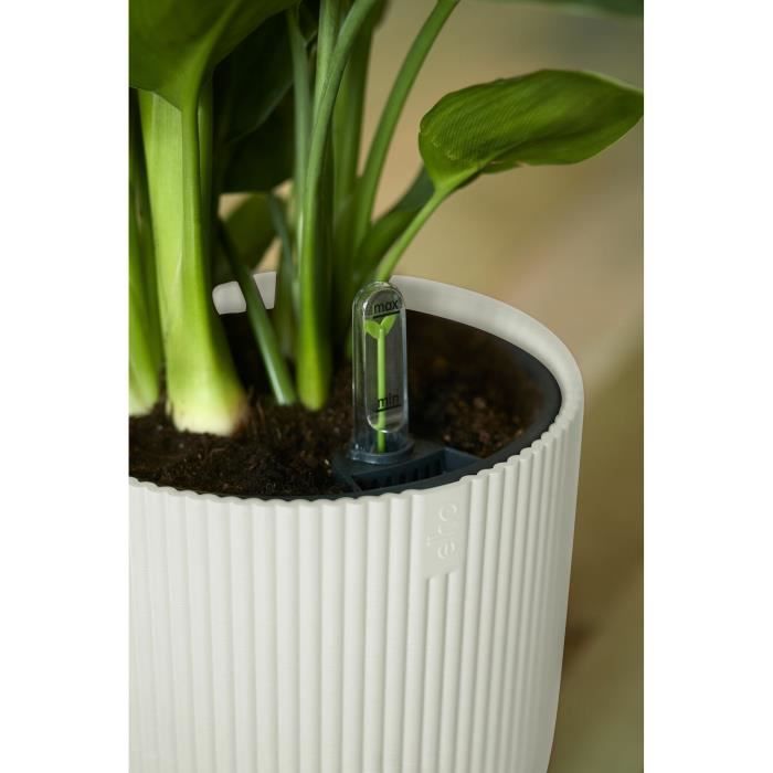 ELHO Pot de fleurs Rond VIBES - Ø22 x H20,16 cm - Plastique - Blanc