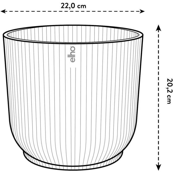 ELHO Pot de fleurs Rond VIBES - Ø22 x H20,16 cm - Plastique - Bleu Foncé