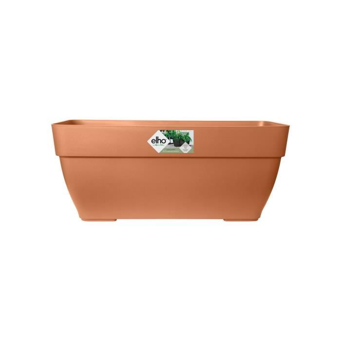 ELHO Bac a fleurs Terrasse Vibia Campana - L 77 x W 35 x H 33 cm - Extérieur - 100% recyclé - Marron