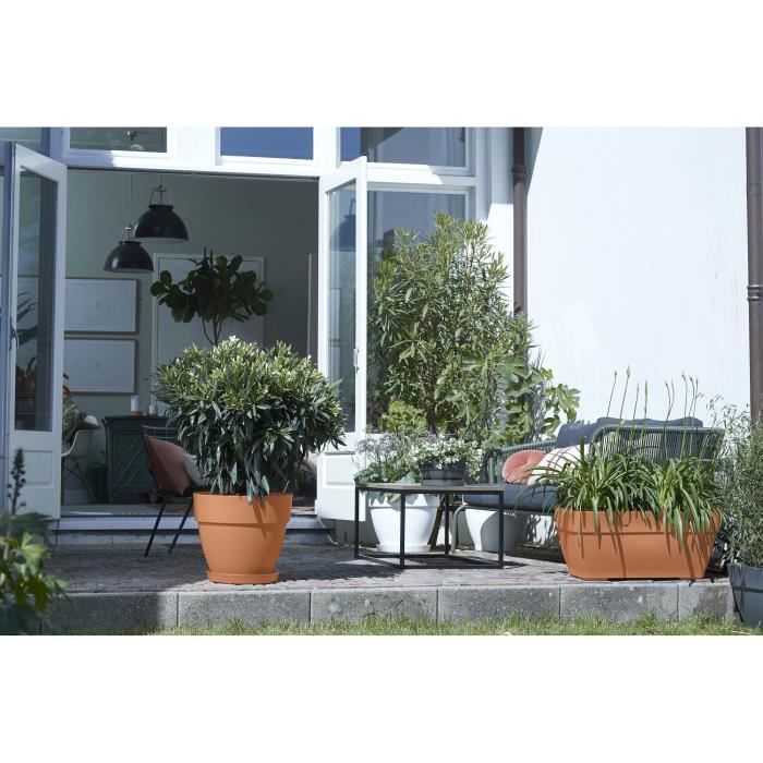 ELHO Bac a fleurs Terrasse Vibia Campana - L 77 x W 35 x H 33 cm - Extérieur - 100% recyclé - Marron