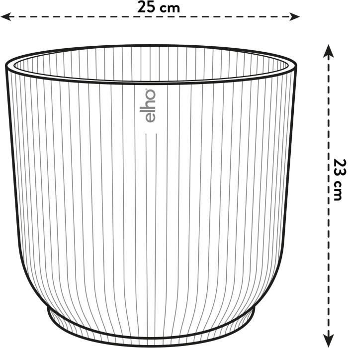 ELHO Pot de fleurs Rond VIBES - Plastique - Ø25xH 23.0 cm - Blanc/Blanc soie