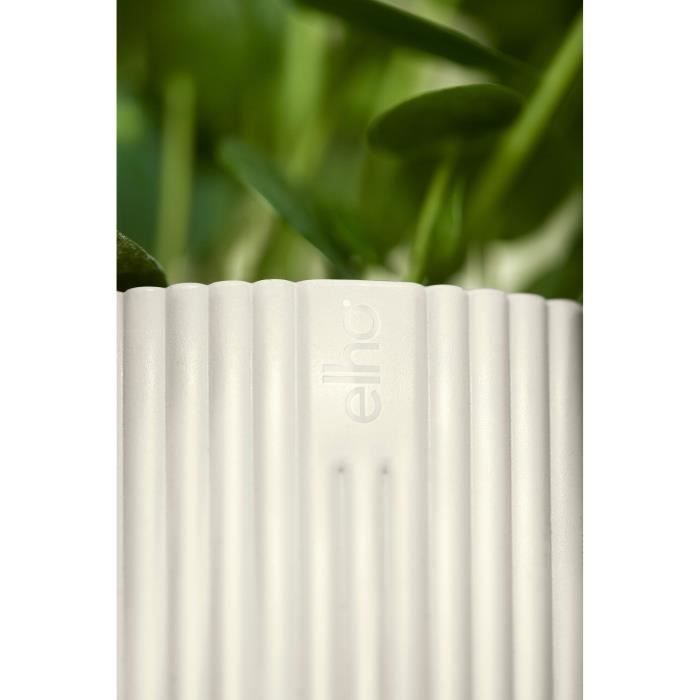 ELHO Pot de fleurs rond Vibes - Ø 30 x H 27 cm - Intérieur - 100% recyclé - Blanc