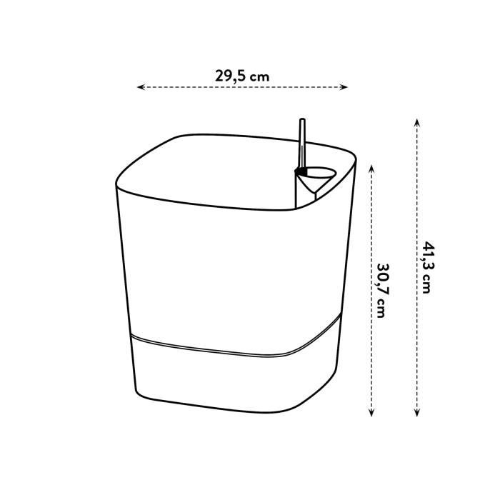 ELHO Pot de fleurs Carré Greensense Aqua Care - Ø 29,5 x H 30,2 cm - 15 L - Vert Jungle