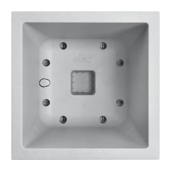 ELHO Bac a fleurs Vivo Next Square 40 - Ø 39 x H 38 cm - Intérieur,Extérieur - 100% recyclé - Gris