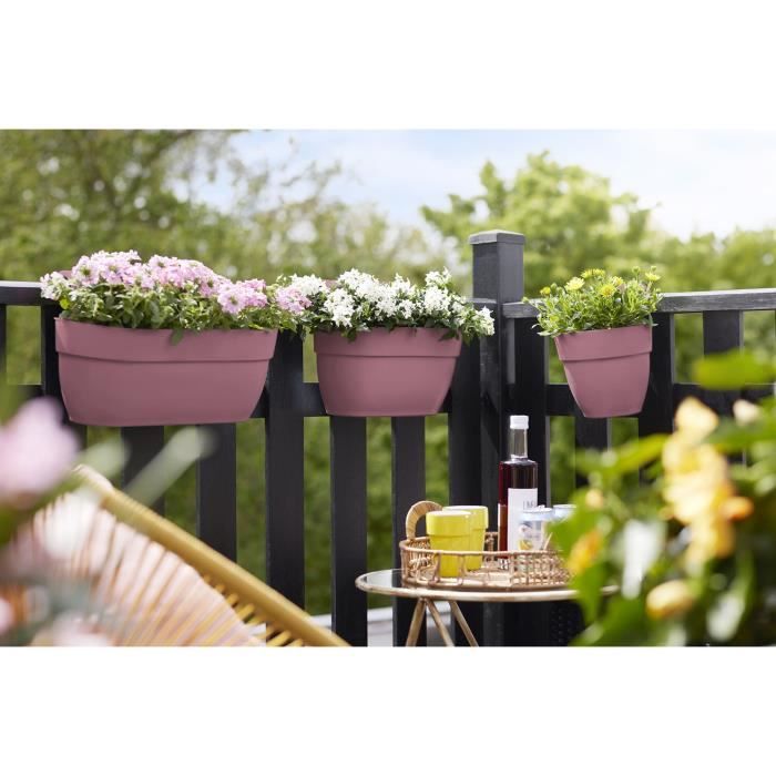 ELHO Pot de fleurs/Balconniere Vibia Campana Easy Hanger Medium - Balcon extérieur - L 24.1 x W 36 x H 26.5 cm - Rose Poussiere