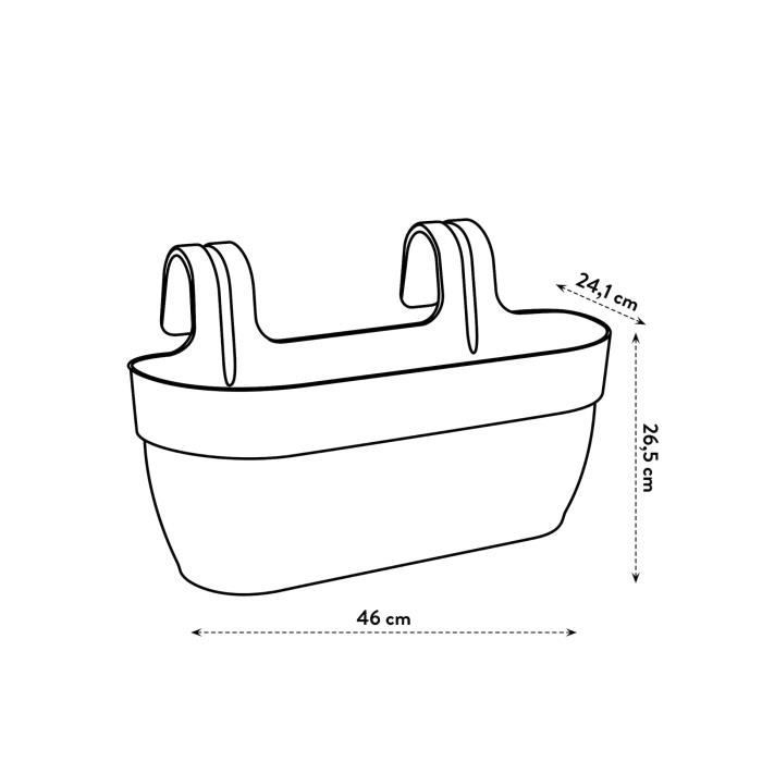 ELHO Balconniere Vibia Campana Easy Hanger Large - 7,5 L - 46 x 24 x 26,5 cm - Jaune miel