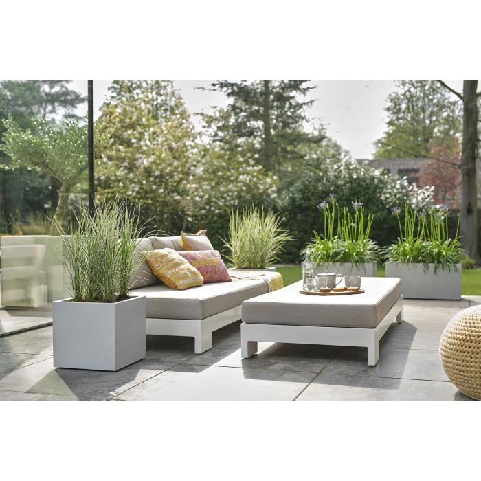 ELHO Bac a fleurs Vivo Next Square 30 - Ø 30 x H 29 cm - Intérieur,Extérieur - 100% recyclé - Gris