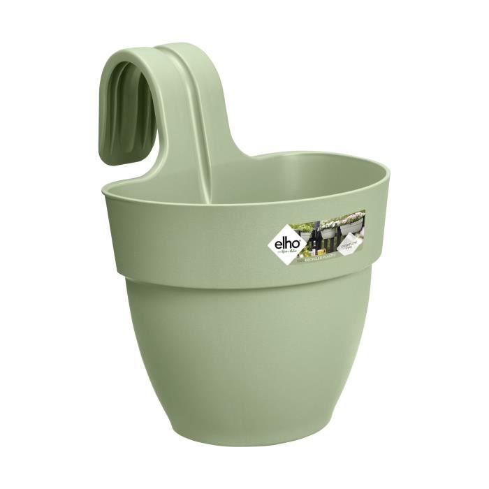 ELHO Pot de fleurs balcon Vibia Campana Easy Hanger Small - 24,1 x 20,5 x H26,5 cm - Vert Pistache - Balcon extérieur