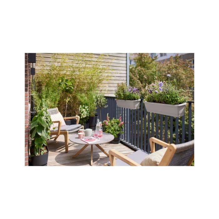ELHO Balconniere Noa Large - L 65 x W 20 x H 18 cm - Balcon,extérieur - 100% recyclé - Gris