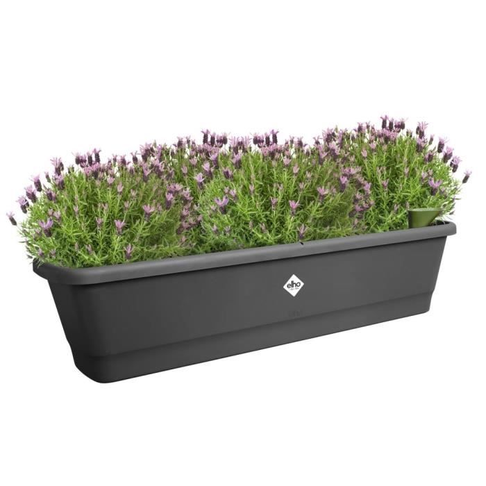 ELHO Balconniere Noa Xl - L 78 x W 20 x H 18 cm - Balcon,extérieur - 100% recyclé - Noir