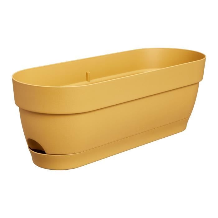 ELHO Balconniere ovale Vibia Campana - Plastique - Réservoir - 50 x 18,2 H 17 cm - Jaune Miel