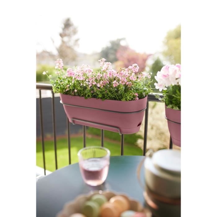 ELHO Balconniere Vibia Campana - Plastique - Réservoir - 70 x 26 x H17,7 cm - Rose Poussiere