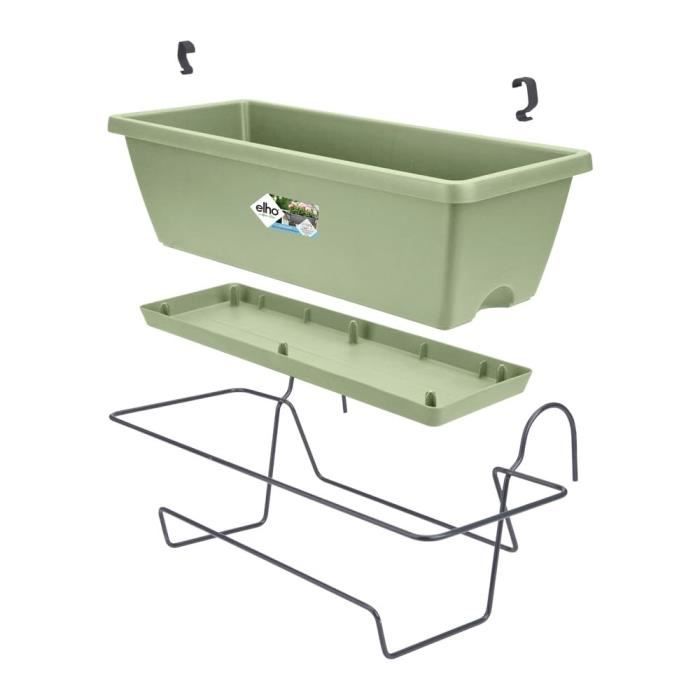 ELHO Balconniere Barcelona Allin1 - L 50 x B 28 x H 19 cm - Balcon, extérieur - 100% recyclé - Vert