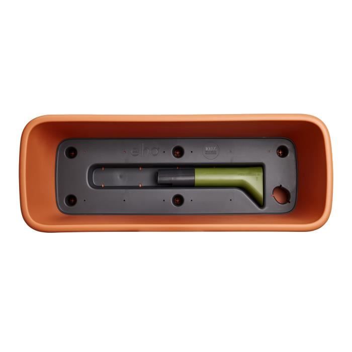 ELHO Balconniere Noa Large - L 65 x W 20 x H 18 cm - Balcon,extérieur - 100% recyclé - Marron