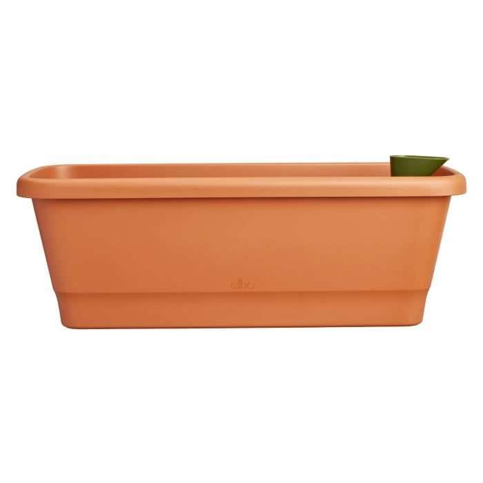 ELHO Balconniere Noa Large - L 65 x W 20 x H 18 cm - Balcon,extérieur - 100% recyclé - Marron