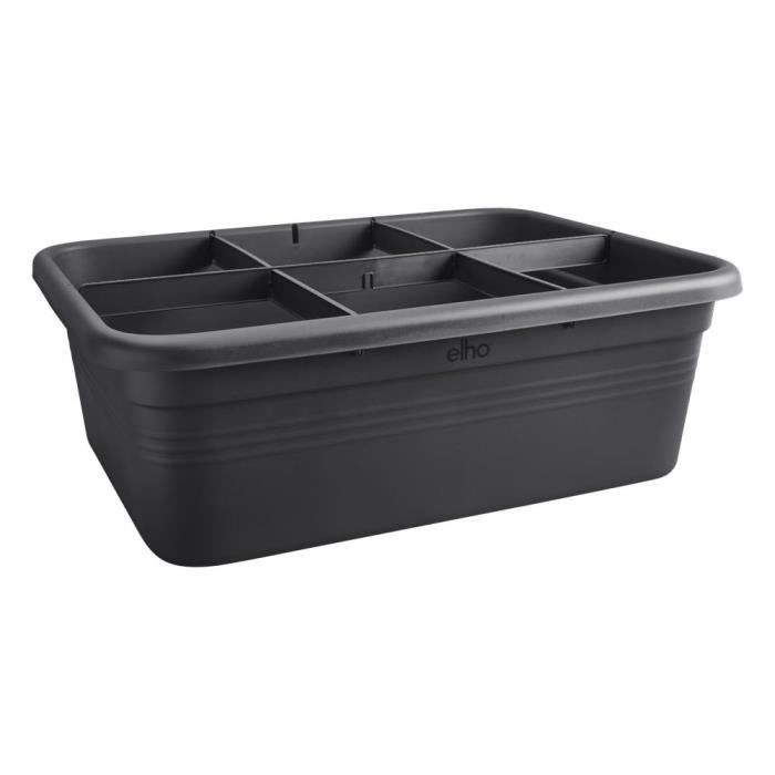 ELHO Bac a fleurs de culture Green Basics Large - L 76 x B 57 x H 27 cm - Culture et récolte - Extérieur - 100% recyclé - Noir