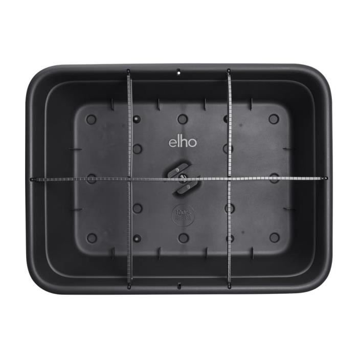 ELHO Bac a fleurs de culture Green Basics Large - L 76 x B 57 x H 27 cm - Culture et récolte - Extérieur - 100% recyclé - Noir
