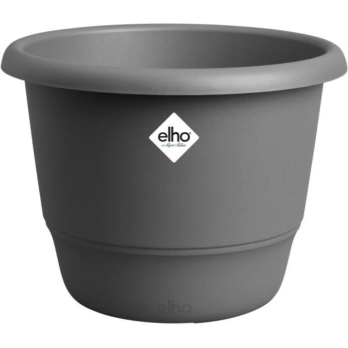 ELHO Pot de fleurs Amiga Rond 30 - Noir - Ø 29.5 x H 22 cm - Extérieur - 100% recyclé
