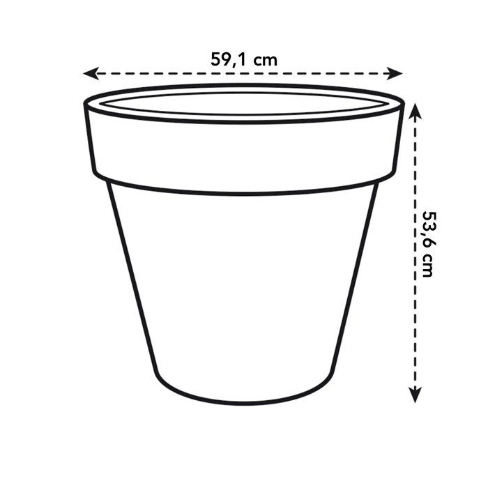 ELHO Pot de fleurs Pure Rond 60 - Blanc - Ř 59 x H 54 cm - 100% recyclé