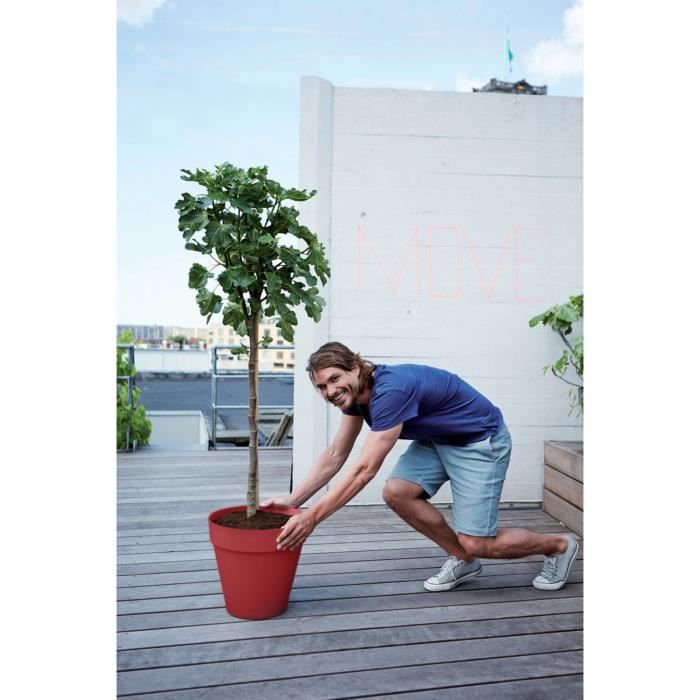 ELHO Pot de fleurs Loft Urban Rond - Rouge - Ø 28.5 x H 26 cm - Extérieur - 100% recyclé