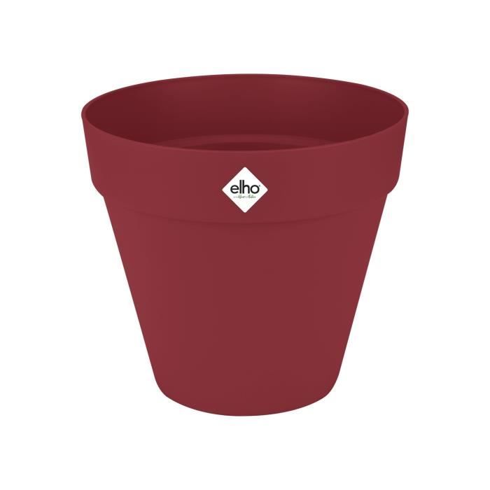ELHO Pot de fleurs Loft Urban Rond avec roues - Rouge - Ø 38.5 x H 35 cm - Extérieur - 100% recyclé