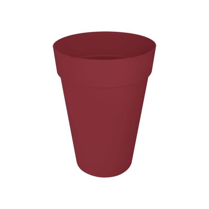 ELHO Pot de fleurs Loft Urban Rond - Haut 35 - Rouge - Ø 33.5 x H 45 cm - Extérieur - 100% recyclé