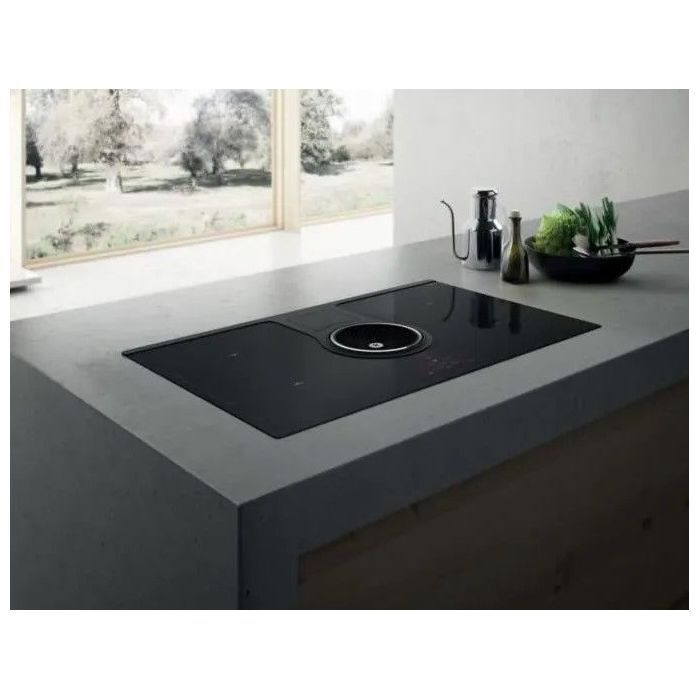 Table induction ELICA PRF0120978A NikolaTesla BL/F/83 - 4 foyers - Commandes tactiles - Extraction intégrée - Noir brillant