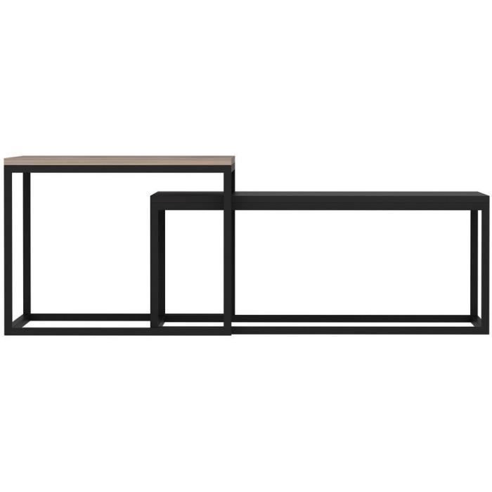 Table basse - LEKA - Rectangulaire - Anhtracite - 72 x 45 x 37 cm