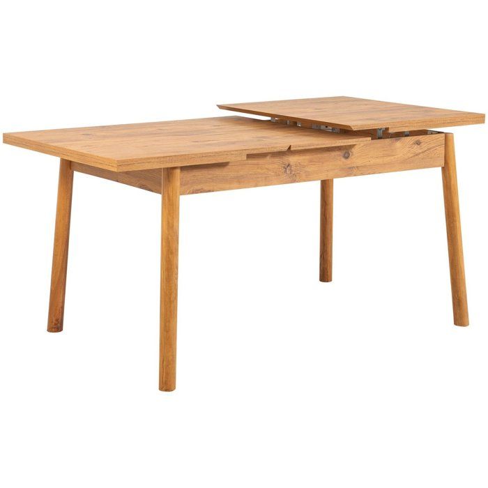 Table a manger - SANTIAGO - Extensible - Rectangulaire - 4 personnes - 120 x 77 x 75 cm - Pin atlantique