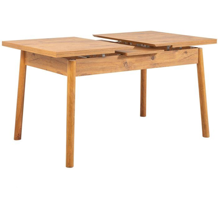 Table a manger - SANTIAGO - Extensible - Rectangulaire - 4 personnes - 120 x 77 x 75 cm - Pin atlantique