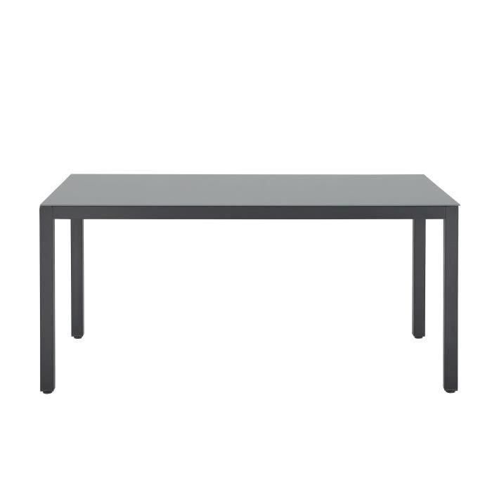 Ensemble repas de jardin CORON : Table 160 cm + 6 chaises - Structure en aluminium - Gris anthracite