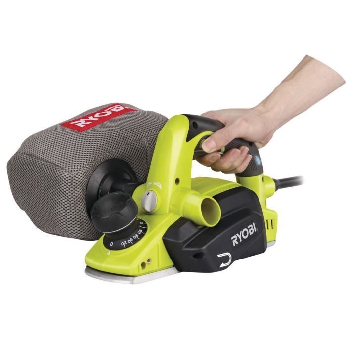 RYOBI - Rabot 600 W - largeur 82 mm - profondeur 1,5 mm - feuillure de 0-8 mm - LivrÈ avec 2 fers rÈversibles - EPN6082CHG