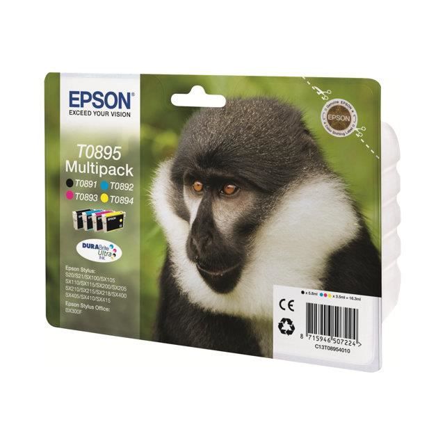 EPSON Multipack T0895 - Singe - Noir, Cyan, Magenta, Jaune (C13T08954020)